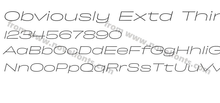 Obviously Extd Thin ItalicPreview