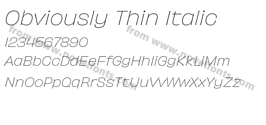 Obviously Thin ItalicPreview