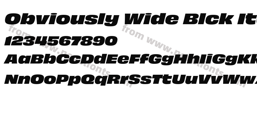 Obviously Wide Blck ItalicPreview