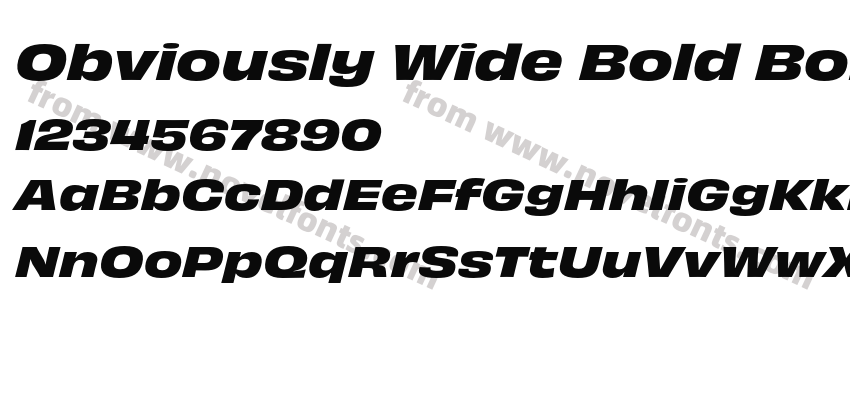 Obviously Wide Bold Bold ItalicPreview