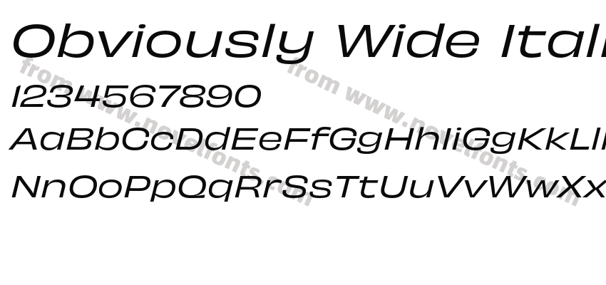 Obviously Wide ItalicPreview