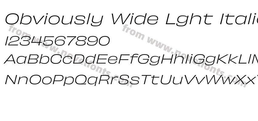 Obviously Wide Lght ItalicPreview