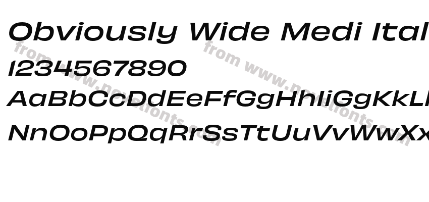 Obviously Wide Medi ItalicPreview