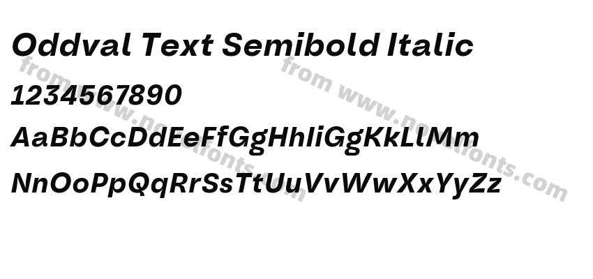 Oddval Text Semibold ItalicPreview