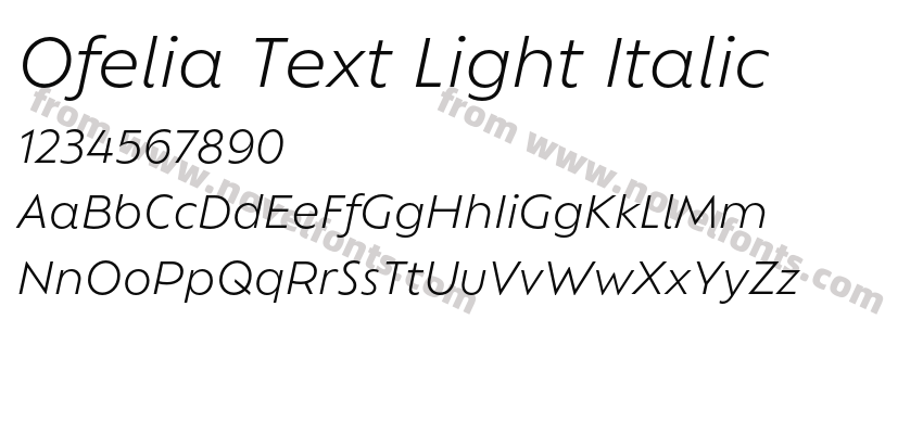 Ofelia Text Light ItalicPreview