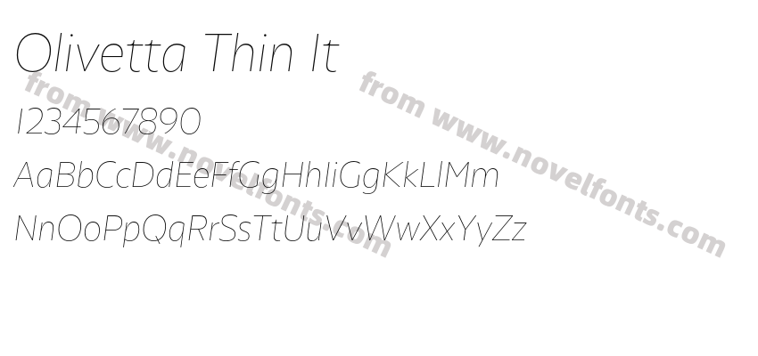 Olivetta Thin ItPreview