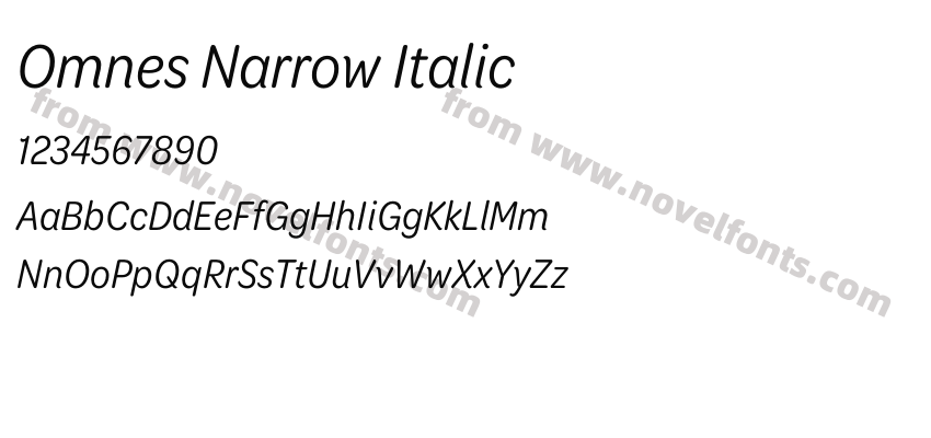 Omnes Narrow ItalicPreview