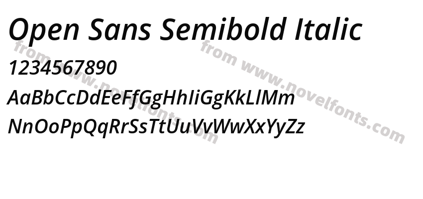 Open Sans Semibold ItalicPreview