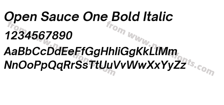 Open Sauce One Bold ItalicPreview