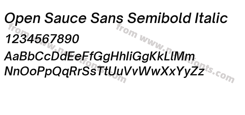 Open Sauce Sans Semibold ItalicPreview