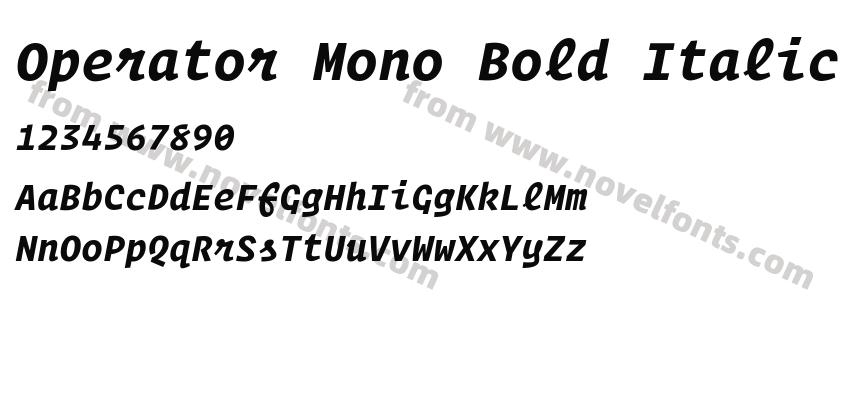 Operator Mono Bold ItalicPreview