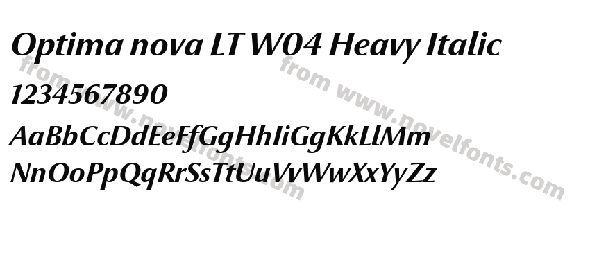Optima nova LT W04 Heavy ItalicPreview
