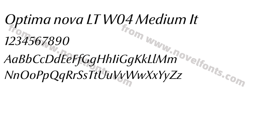 Optima nova LT W04 Medium ItPreview