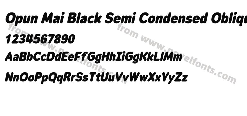 Opun Mai Black Semi Condensed ObliquePreview