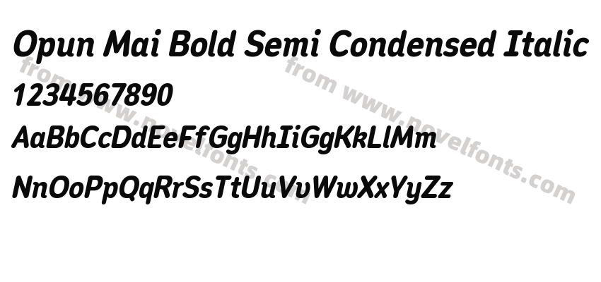 Opun Mai Bold Semi Condensed ItalicPreview