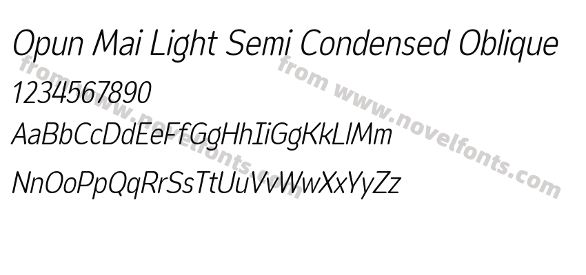 Opun Mai Light Semi Condensed ObliquePreview