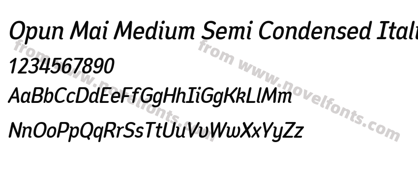 Opun Mai Medium Semi Condensed ItalicPreview