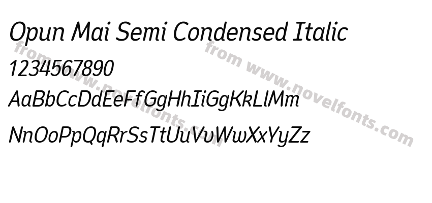 Opun Mai Semi Condensed ItalicPreview