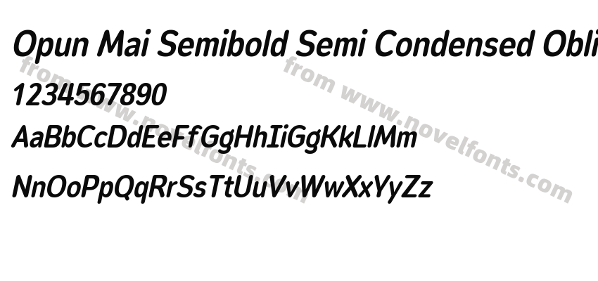 Opun Mai Semibold Semi Condensed ObliquePreview