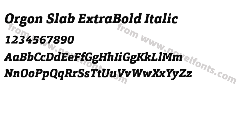 Orgon Slab ExtraBold ItalicPreview