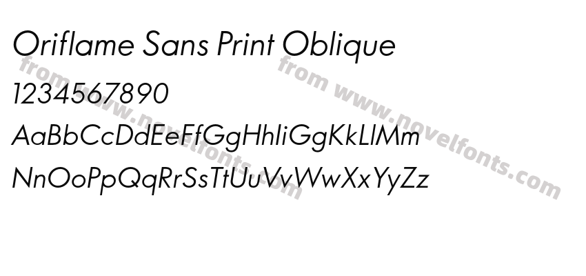 Oriflame Sans Print ObliquePreview