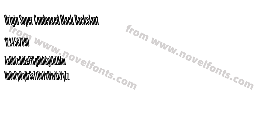 Origin Super Condensed Black BackslantPreview
