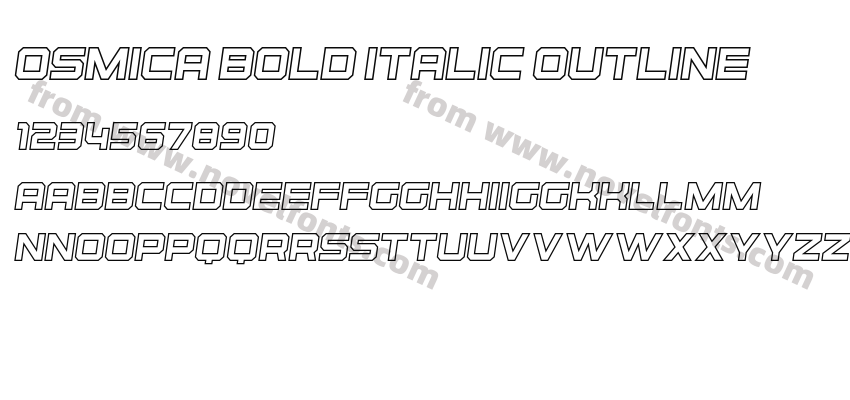 Osmica Bold Italic OutlinePreview