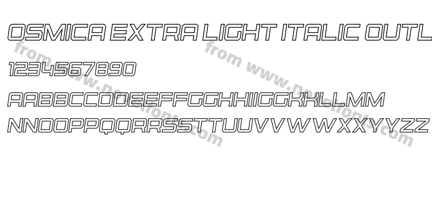 Osmica Extra Light Italic OutlinePreview