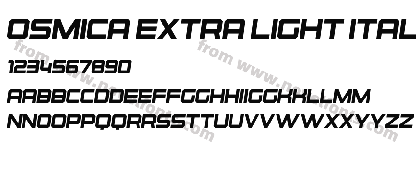 Osmica Extra Light ItalicPreview
