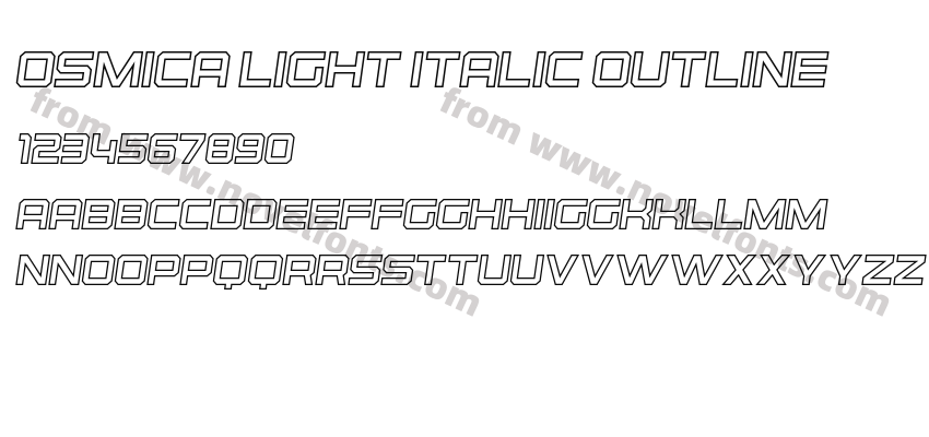 Osmica Light Italic OutlinePreview