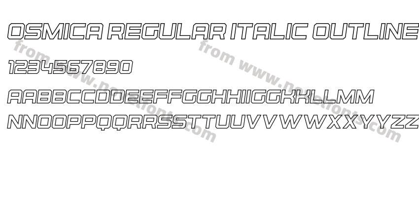Osmica Regular Italic OutlinePreview