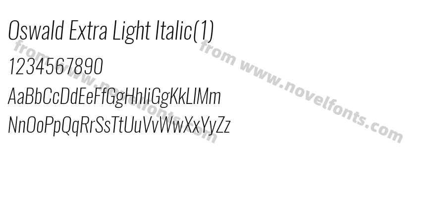 Oswald Extra Light Italic(1)Preview