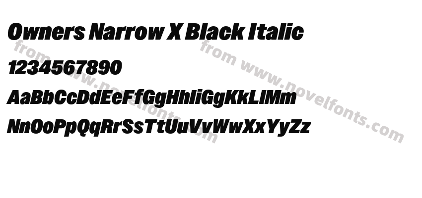 Owners Narrow X Black ItalicPreview