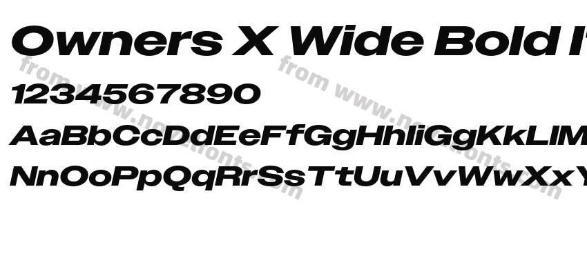 Owners X Wide Bold ItalicPreview