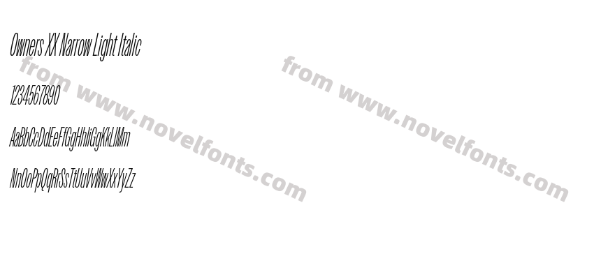 Owners XX Narrow Light ItalicPreview