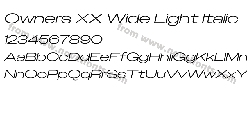 Owners XX Wide Light ItalicPreview
