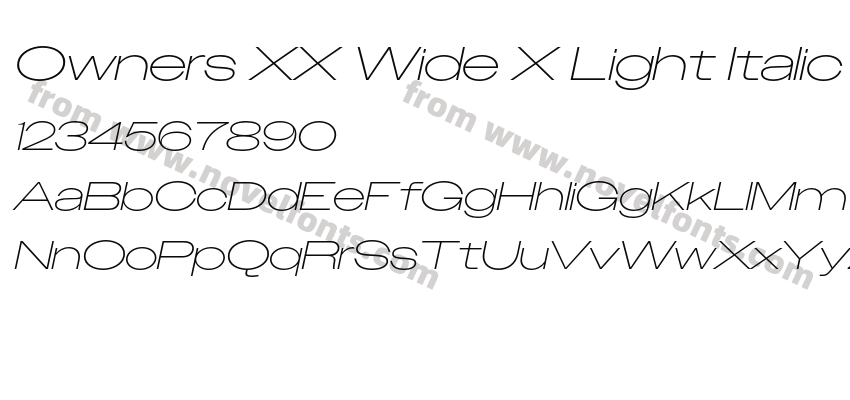 Owners XX Wide X Light ItalicPreview