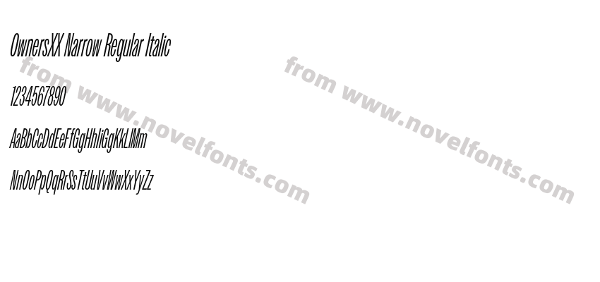 OwnersXX Narrow Regular ItalicPreview