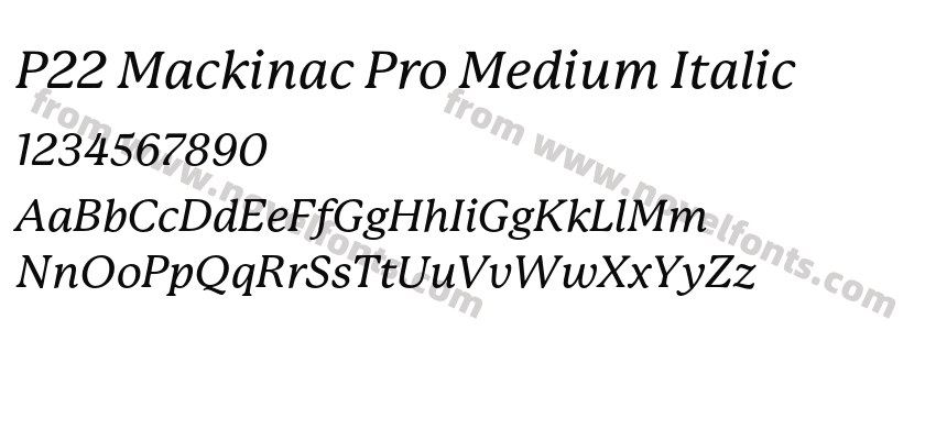 P22 Mackinac Pro Medium ItalicPreview
