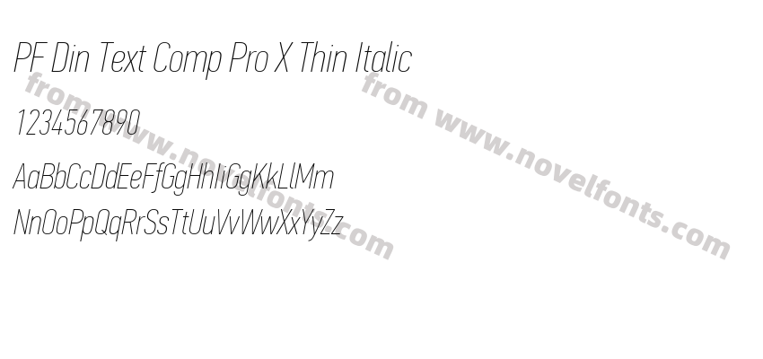 PF Din Text Comp Pro X Thin ItalicPreview