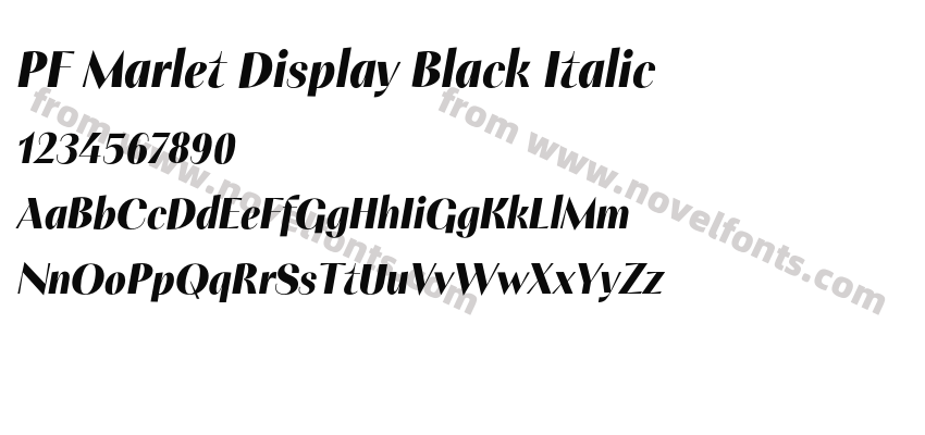 PF Marlet Display Black ItalicPreview