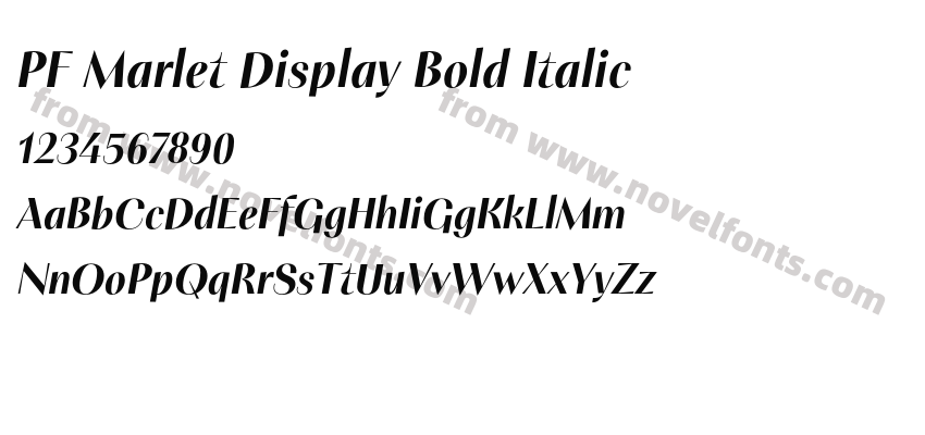 PF Marlet Display Bold ItalicPreview