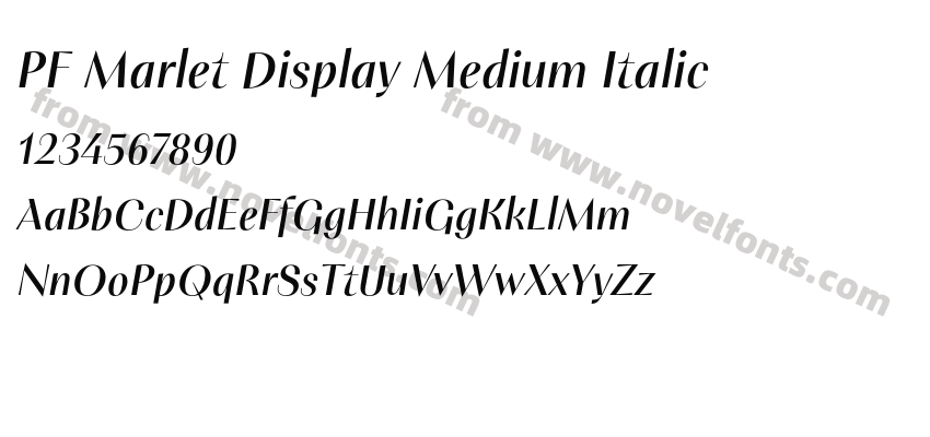 PF Marlet Display Medium ItalicPreview