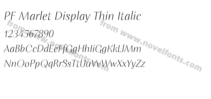 PF Marlet Display Thin ItalicPreview