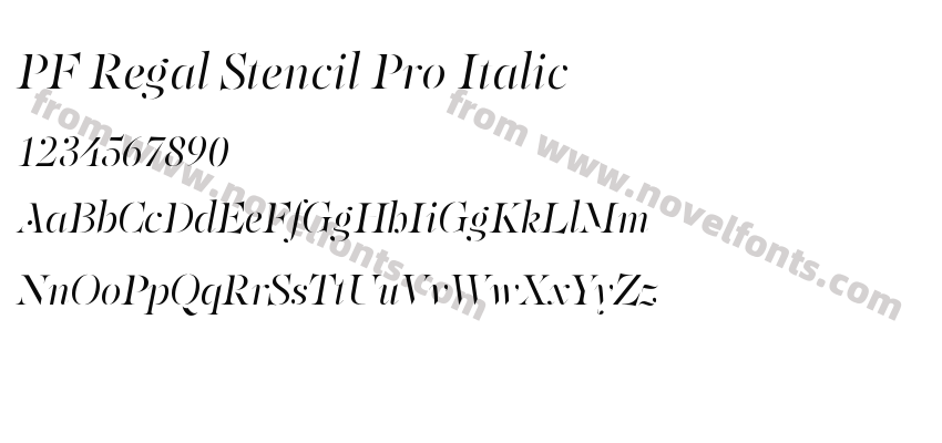 PF Regal Stencil Pro ItalicPreview