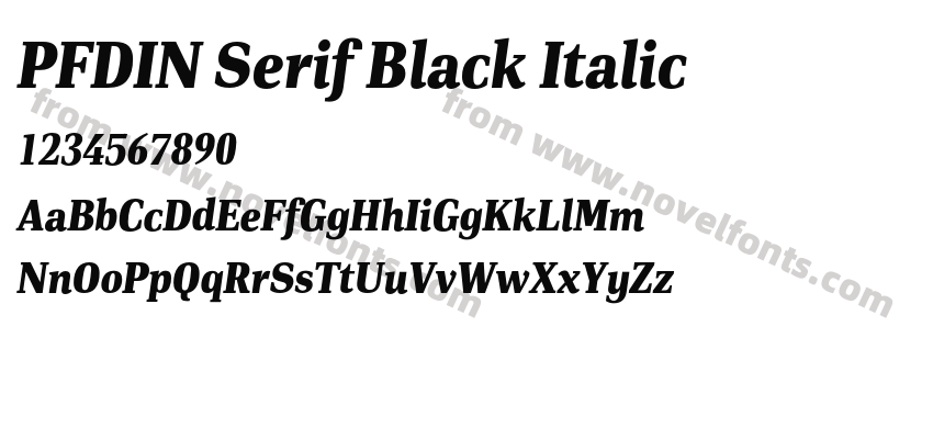 PFDIN Serif Black ItalicPreview