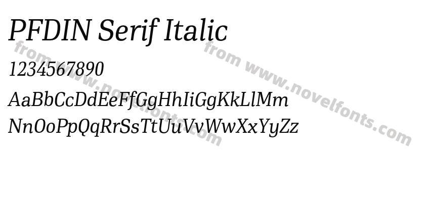 PFDIN Serif ItalicPreview