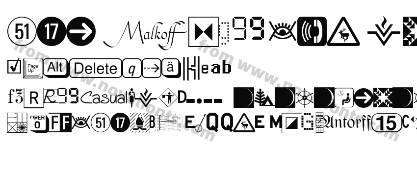 PI Xymbols Dingbats BoldPreview