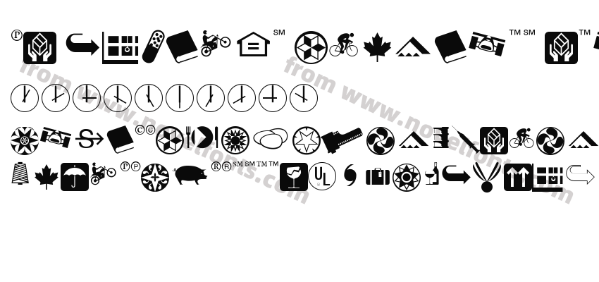 PI Xymbols Dingbats ItalicPreview