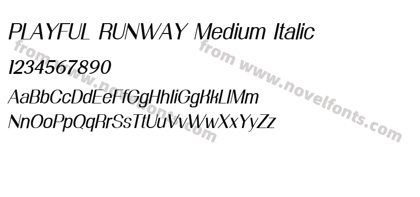 PLAYFUL RUNWAY Medium ItalicPreview